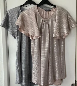 2 SIZE 16 TUNICS.GOLD &SILVER SPARKLY CLOTH. MARINA KANEVA EXCELLENT CONDITION - Picture 1 of 6