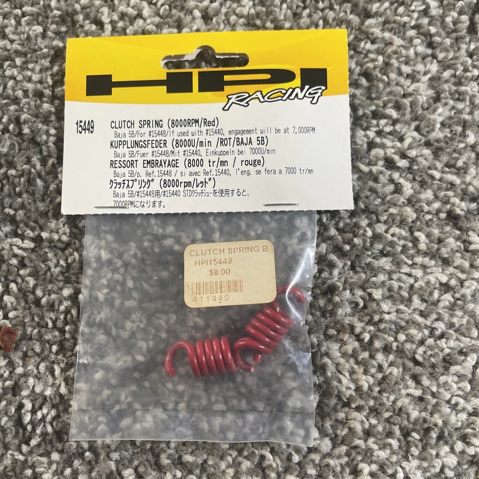  2X Pcs - HPI Racing # 15449 Clutch Spring ( 8000 RPM Red ) Baja 5B 5T 5SC - Image 1 of 1