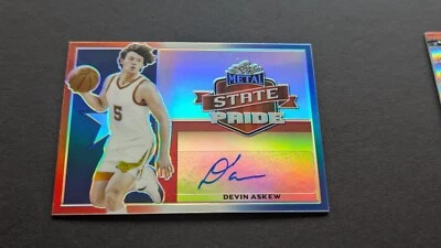 2022 Leaf Metal Basketball State Pride Auto Devin Askew RC Rookie /10 - Image 1 of 3