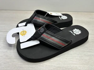 Yellow Box Women's 7.5 Furnie Black Multi 54041 Flip Flops Sandals NEW - Picture 1 of 6