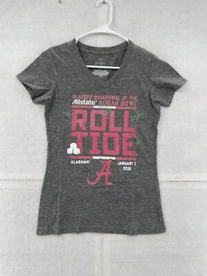 Camisa Alabama Crimson Tide Para Mujer Pequeña Gris Manga Corta Cuello en V Fanáticos Foto 1 de 4