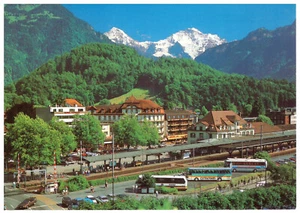 Three Nice Buses AT Bahnhofplatz Interlaken (Berner Oberland), Switzerland - Picture 1 of 3