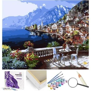 Cuadro por números terraza con marco de madera junto al mar - Imagen 1 de 12