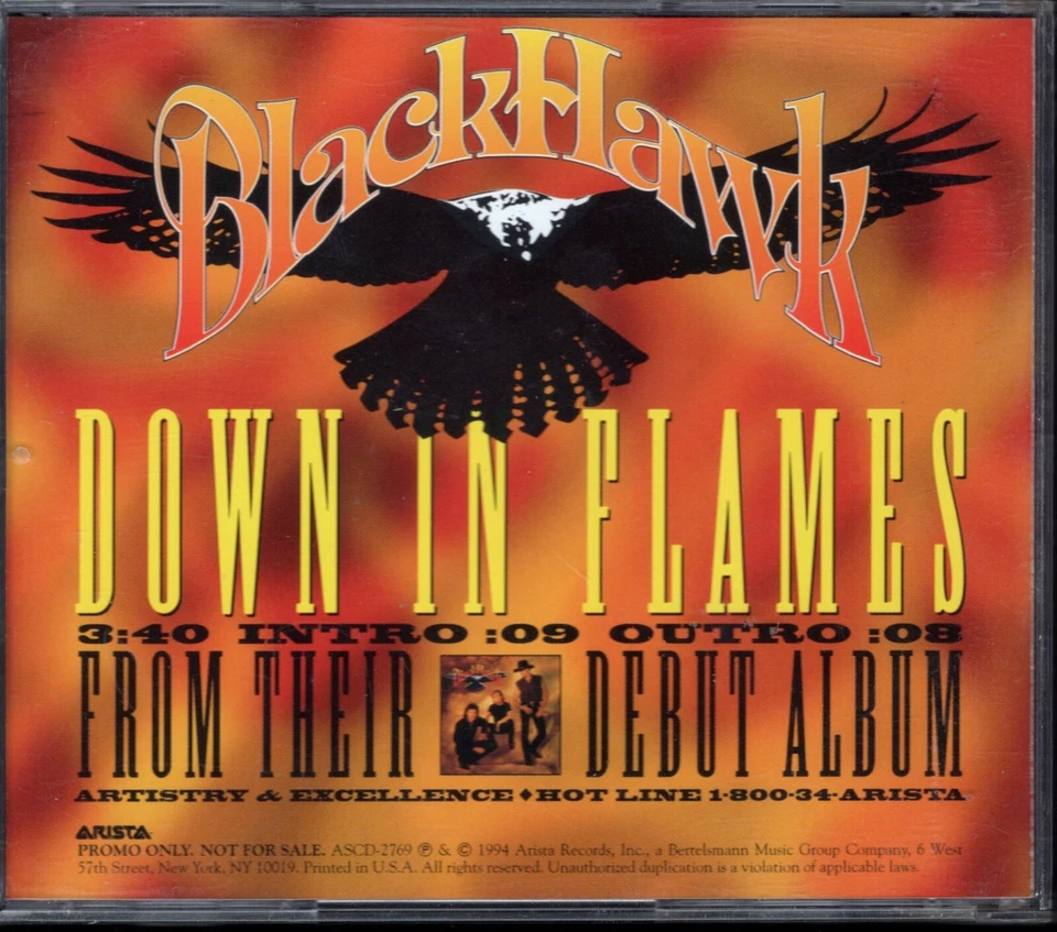 Blackhawk - Down In Flames  -  Promo CD Single - 1994 Country Music - Image 1 of 1