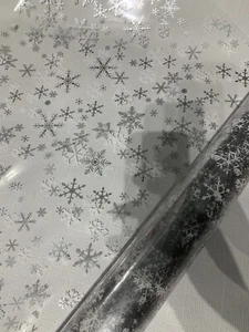 Kleine silberne n weiße Schneeflocken Zellophanfolie für Weihnachtskampf Geschenkkuchen - Bild 1 von 5