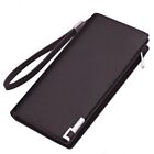 Men Wallet Vintage PU Leather Long Purse Bifold Business Coin Pocket with