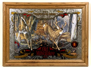 Old Milwaukee The Whitetail Deer Beer Mirror Sign Nature Series No. 5 CASE FRESH - Picture 1 of 8