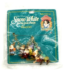 SNOW WHITE AND THE SEVEN DWARFS APPLAUSE Vintage NIP CHARM Bracelet DISNEY 1980s - Picture 1 of 5