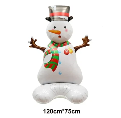 Large Standing Christmas Snowman Airloonz Air Fill Foil Balloon 120cm Party Deco - Image 1 of 2