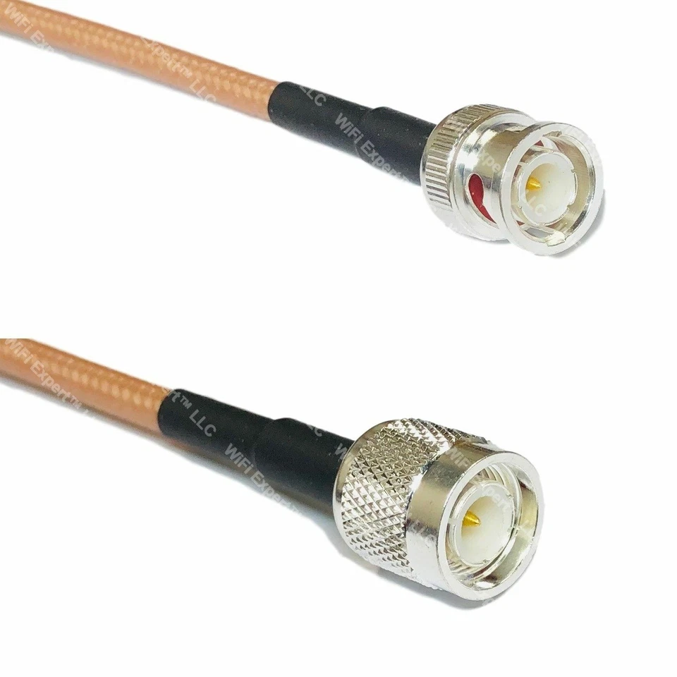 RG400 BNC MALE Plug to TNC MALE Plug Coaxial RF Pigtail Cable 1-18FT USA - Image 1 of 1