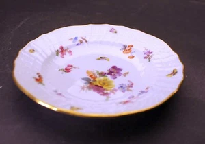 Alter Porzellan Teller Meissen Streublümchen Insekten Goldrand - Bild 1 von 10