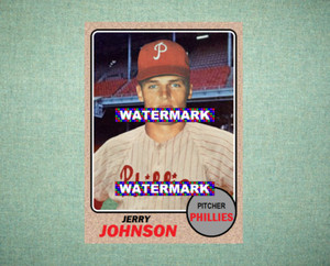 Jerry Johnson Philadelphia Phillies 1968 Style Custom Baseball Art Card