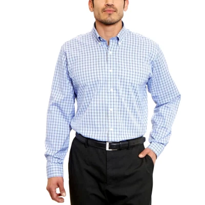 Kirkland Signature Men's Dress Shirt, Navy / Violet Check 17 x 34/35 - Image 1 of 4