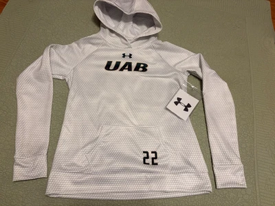 罕见 Under Armour UAB 开拓者 Heatgear Sideline 足球连帽衫女式 S 全新带标签 — 第 1/4 张图片