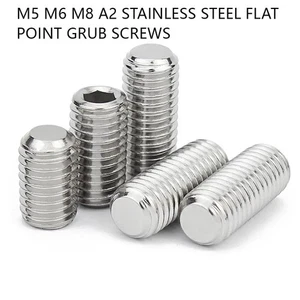 A2 Edelstahl Flachspitze Madenschrauben Innensechskantschrauben DIN 913 M5 M6 M8 - Bild 1 von 10
