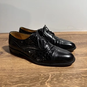 Johnston & Murphy Herren 10,5 Cellini schwarz Schlange mit glatter Kappe Zehe Oxford Schuhe - Bild 1 von 15
