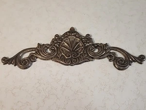 Vintage Ornate Pediment Wall Art 13" L X 4.5 ” H Flowers Scrolls - Picture 1 of 3