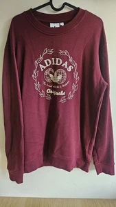 Adidas Originals Sweatshirt Kettenstich bestickt Pullover Herren M weinrot - Bild 1 von 12