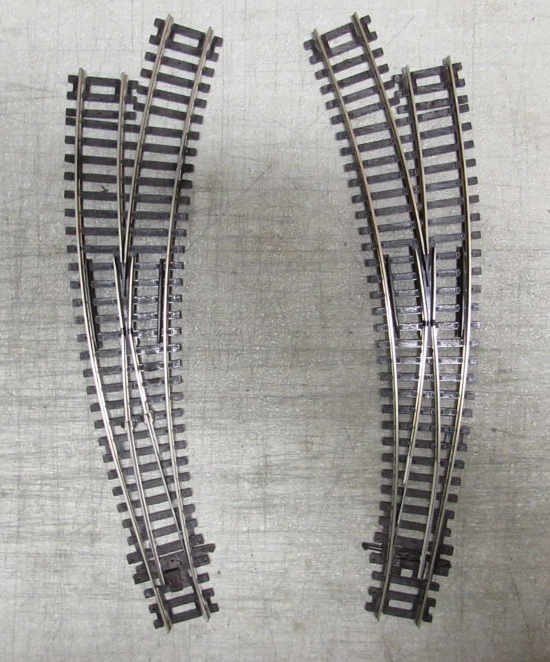 1 PAIR PECO NICKLE/SILVER CURVED SWITCH TURNOUTS HO SCALE (LOT 325) - Image 1 of 2