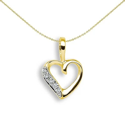 9ct Gold Jewelco London 0.025ct Diamond Dainty Love Heart Charm Pendant - Image 1 of 4