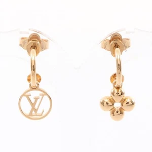 Louis Vuitton Bookle Dreille Blooming Earrings Jewelry Gp Gold Plated M64859 Use - Picture 1 of 5
