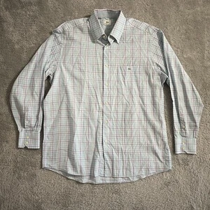 Camisa con botones Lacoste para hombre talla 45 azul multicolor a cuadros manga larga bolsillos - Imagen 1 de 7