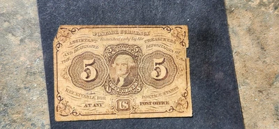 5c Washington Postage Currency First Issue 1862 Civil War - Image 1 of 3