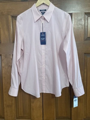 NWT Chaps No Iron Cotton Pink Button Up Shirt Women’s Size XL Long Sleeves - Image 1 of 4
