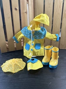 Mein Leben als Puppenkleidung gelb & blau Regenmantel & Stiefel 18" passt American Girl - Bild 1 von 7