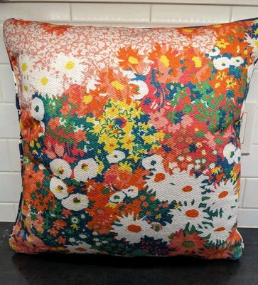 Almohada Floral Anthropologie 18x18" Amapola Margarita Primavera Verano Sarah Campbel Foto 1 de 4