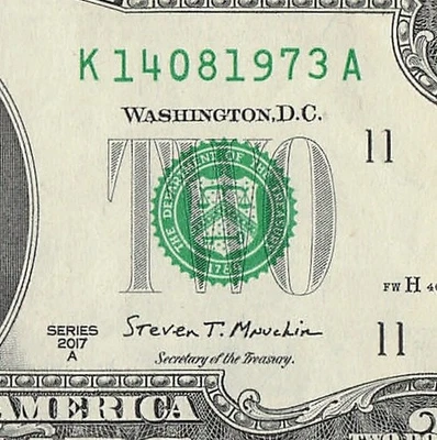 AUG 14 1973 Birthday Fancy Serial Number Date Note One Dollar Bill 08 14 1973 - Image 1 of 4