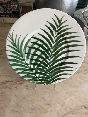 Plato de cena Vietri 'Into the Jungle' 'Monstera Leaf' 13"" redondo Foto 1 de 2