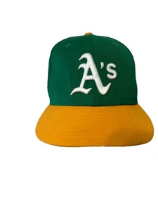 Cappello Oakland A’s 59 fifty New Era berretto ufficiale sul campo aderente 7 1/4 MLB - Foto 1 di 6