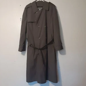 Vtg Bill Blass Trench Coat Adult Mens L Gray Made In USA - Picture 1 of 12