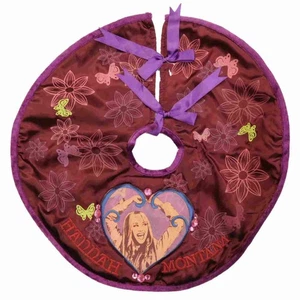 Burgundy Satin Hannah Montana Mini Christmas Tree Skirt 18 Inch Miley Cyrus - Picture 1 of 1
