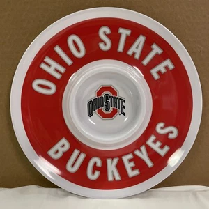 Ohio State Buckeyes Chip & Dip 12 Zoll Melanie Kunststoff Spieltag Party Tablett NEU - Bild 1 von 8