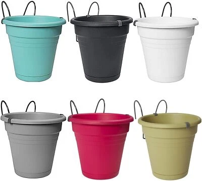 3 x Hängetopf Blumentopf Balkonkasten Blumenkasten Balkon Kräutertopf Geländer - Bild 1 von 4