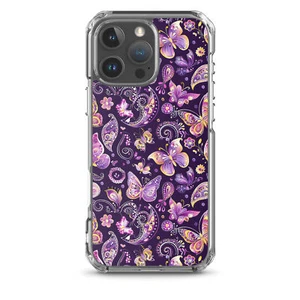 iPhone Case Purple Butterfly Paisley - Picture 1 of 29