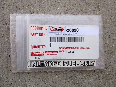 FITS: 79 - 95 TOYOTA PICKUP UNLEADED FUEL ONLY DECAL STICKER OEM BRAND NEW - Image 1 of 3