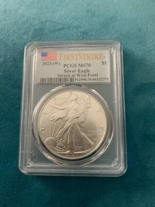 2023 (W) $1 American Silver Eagle PCGS MS70 FS Flag Label - Picture 1 of 4