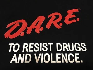 DARE To Resist Drugs And Violence Classic Logo Black Small T Shirt Punk Rock - Picture 1 of 3