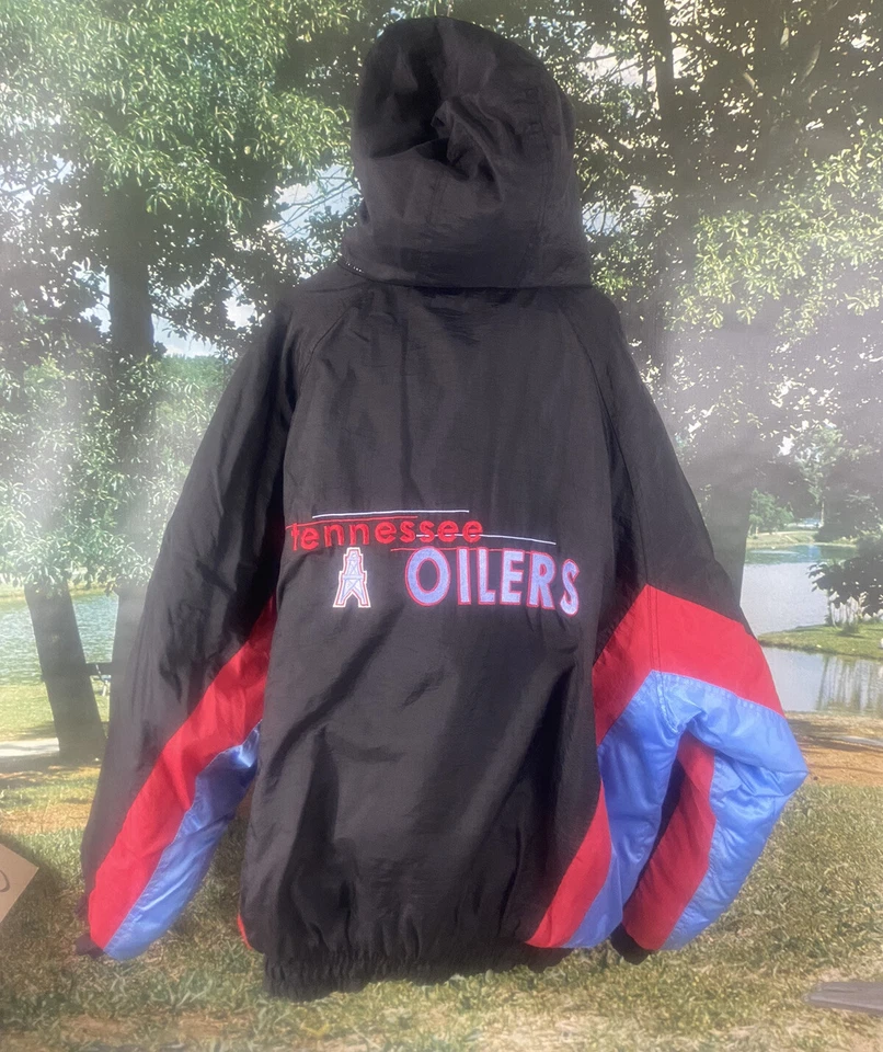 Vintage NFL Tennessee Oilers Logo 7 2XL Detachable￼ Hood Jacket Houston RARE - Image 1 of 4