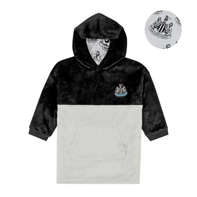 Newcastle United FC Boys Reversible Fleece Hoodie, Hooded Lounge Gown, One Size