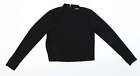 Limited Edition Womens Black Crew Neck Polyester Pullover Jumper Size 10