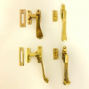 Solid Polished Brass Victorian/Georgian Casement Window Fasteners - Picture 1 of 9