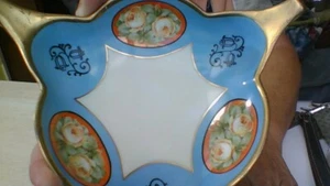 BEAUTIFUL R S Germany Vintage 3-Handle Nut Candy Dish Hand-Painted *Repaired* - Picture 1 of 16