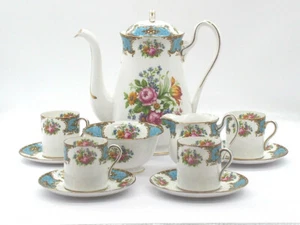 Shelley Antique Expresso Coffee Set 14 Pieces - "Duchess"13403 - Picture 1 of 10