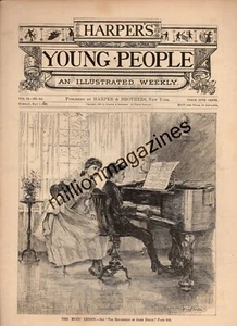 1888 The Piano Lesson original print from Harper's Young People - Picture 1 of 1