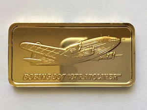 1976 Hamilton Mint Boeing 307 Stratoliner Silver Art Bar HAM-676G A5018 - Picture 1 of 5