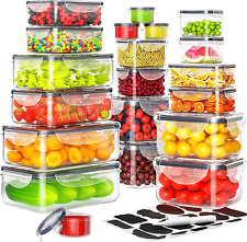 40 PCS Food Storage Containers with Lids Airtight (20 Containers & 20 Lids), Pla